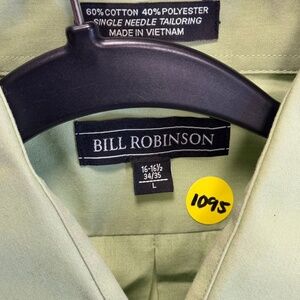 Bill Robinson Shirt Mens L Large Striped Button Up Casual Long Sleeve Ref 1095
